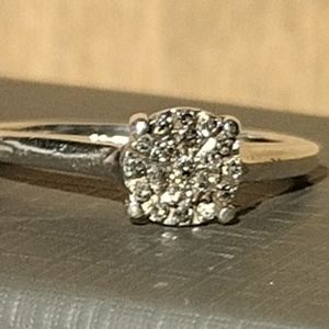 1/10 Carat Sterling Silver Diamond Ring
